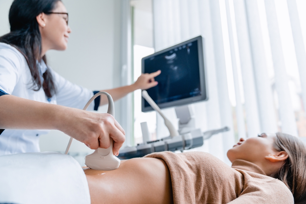woman getting an ultrasound.