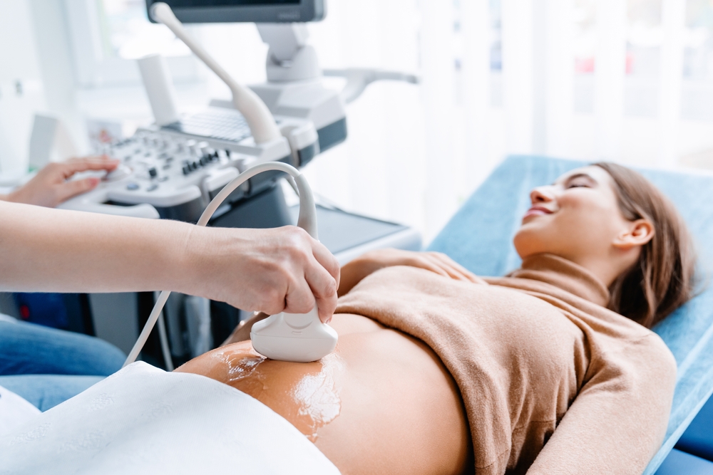 woman getting an ultrasound.